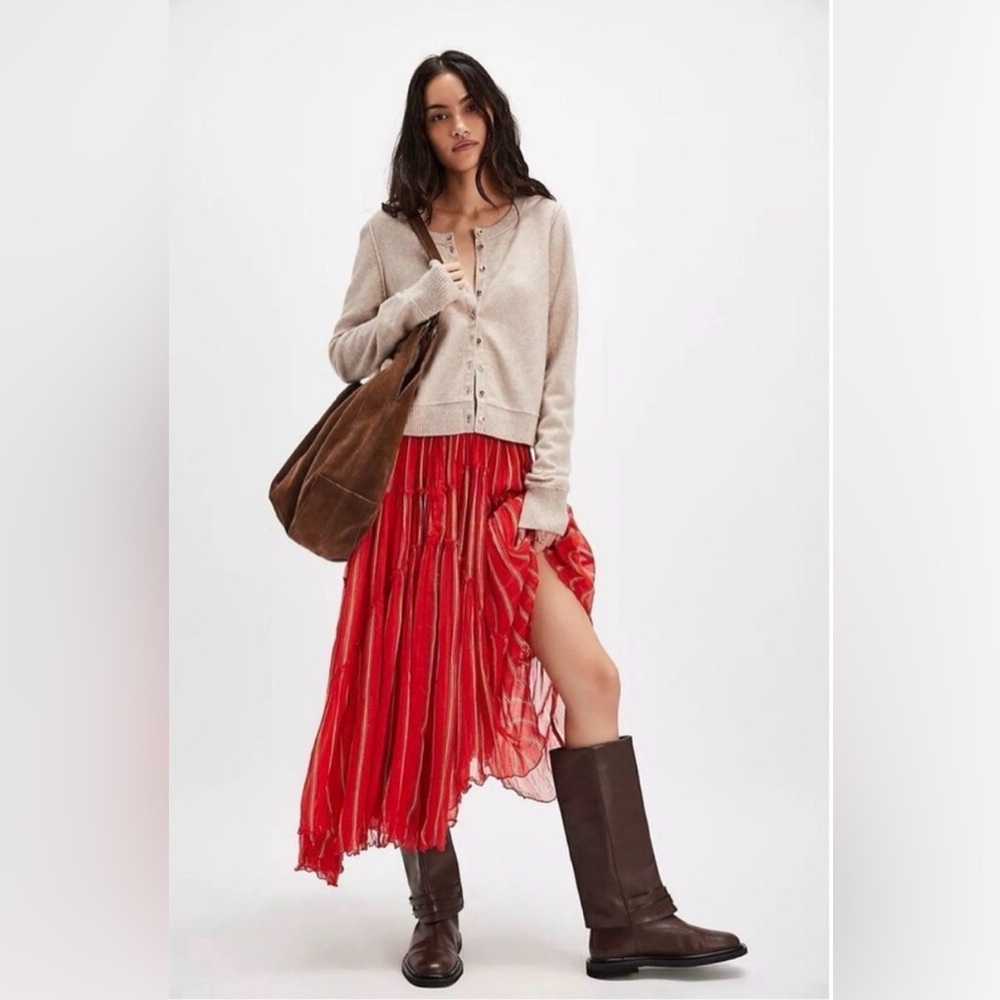 NWOT Free People FP One Ember Printed Midi Skirt